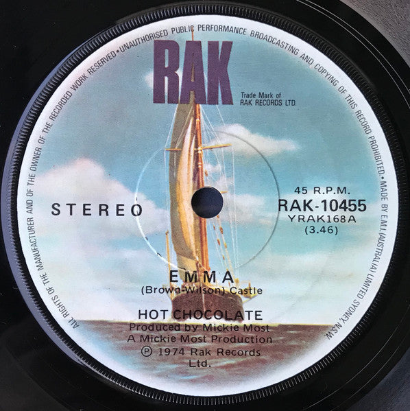 Hot Chocolate : Emma (7", Single)