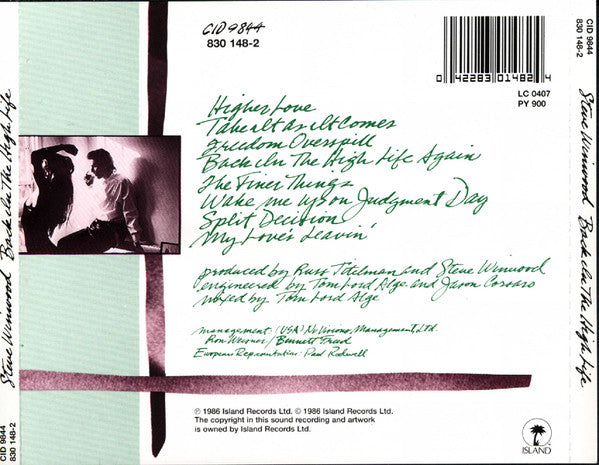 Steve Winwood : Back In The High Life (CD, Album)