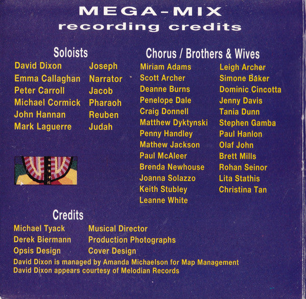 David Dixon And The Australian Cast : Joseph Mega-Mix (CD, Single)