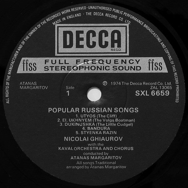 Ghiaurov*, Kaval Chorus & Kaval Orchestra Conducted By Atanas Margaritov* : Popular Russian Songs (LP)