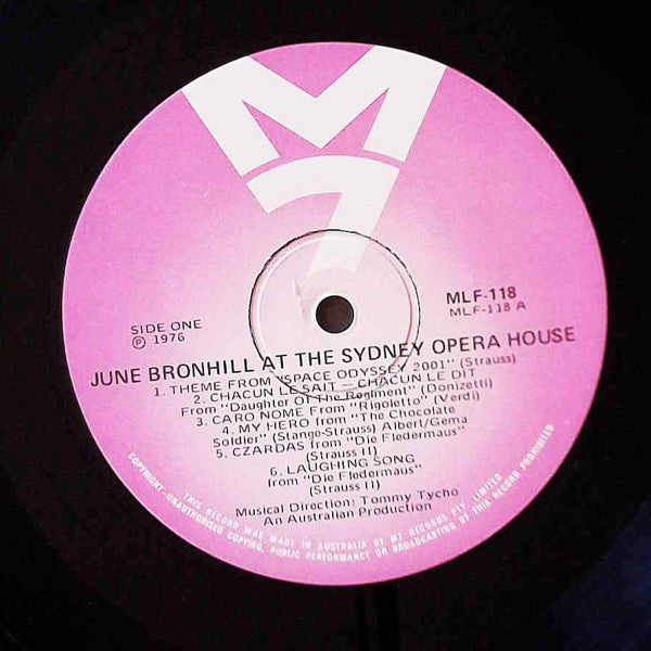 June Bronhill : June Bronhill At The Sydney Opera House (LP)