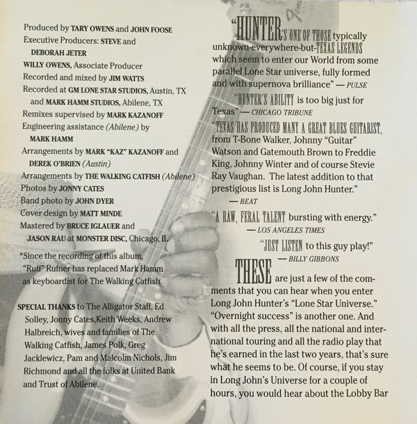 Long John Hunter : Swinging From The Rafters (CD, Album)