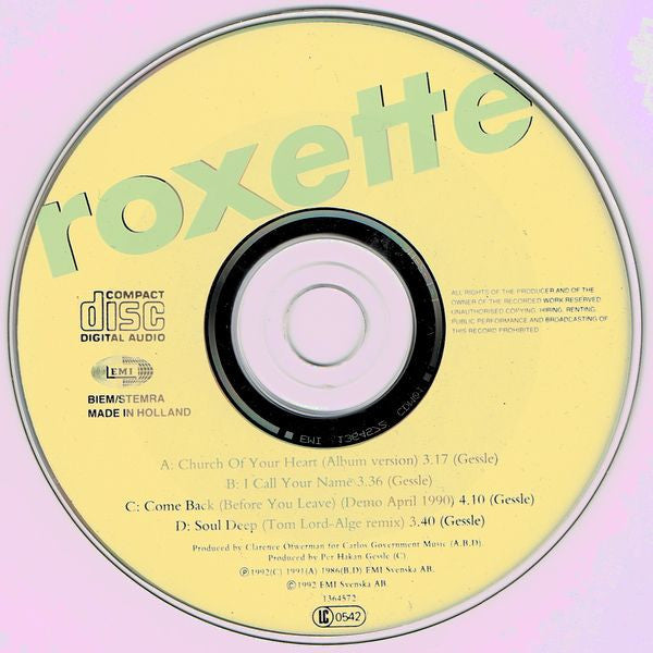 Roxette : Church Of Your Heart (CD, Maxi)