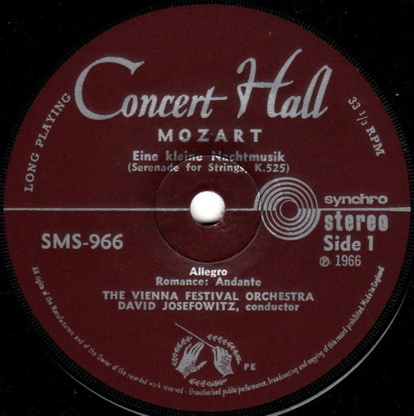 Mozart* - Vienna Festival Orchestra*, David Josefowitz : Eine Kleine Nachtmusik (7", RE)