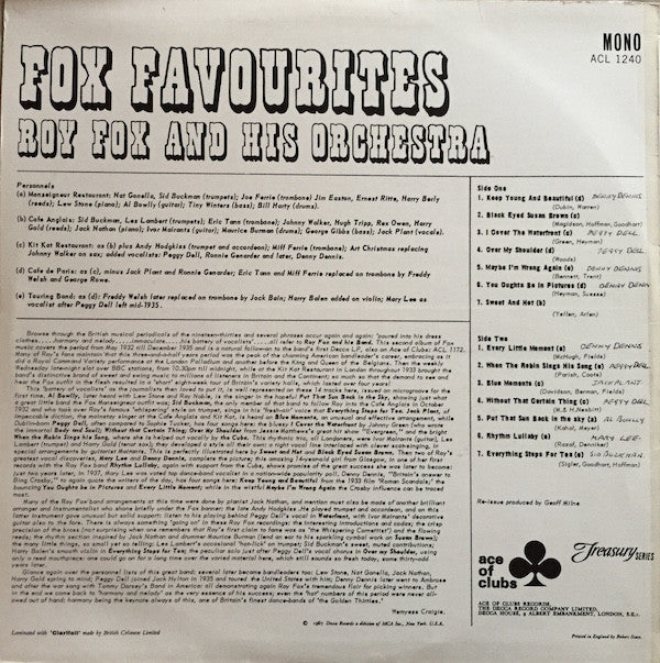 Roy Fox & His Orchestra : Fox Favourites (LP, Comp, Mono)