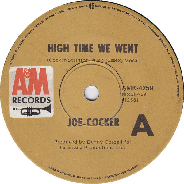 Joe Cocker : High Time We Went (7", Single)