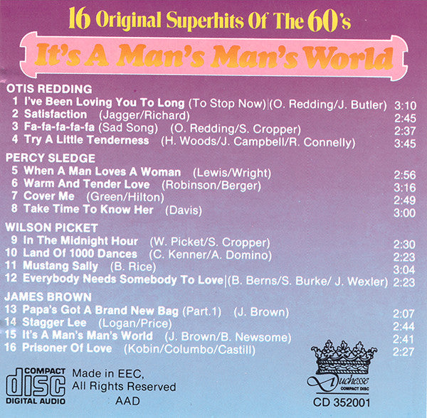 Various : 16 Original Superhits Of The 60's - It's A Man's Man's World (CD, Comp)