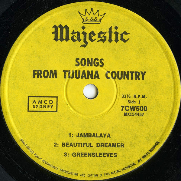 Unknown Artist : Songs From Tijuana Country (7", EP)