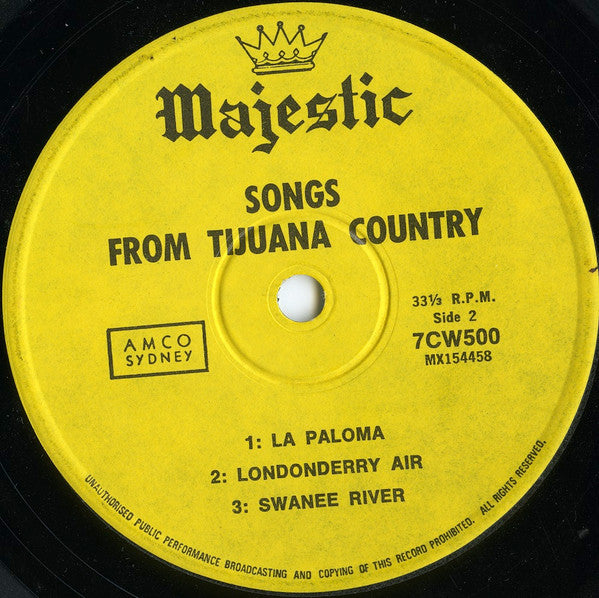 Unknown Artist : Songs From Tijuana Country (7", EP)