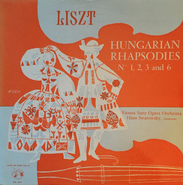 Liszt* /  Johann Strauss* - The Vienna State Opera Orchestra*, Hans Swarowsky : Hungarian Rhapsodies Nos. 1, 2, 3 And 6 (LP, Album, Mono)