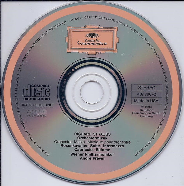 Richard Strauss, Wiener Philharmoniker, André Previn : Rosenkavalier-Suite • Intermezzo • Salome • Capriccio (CD, Album)