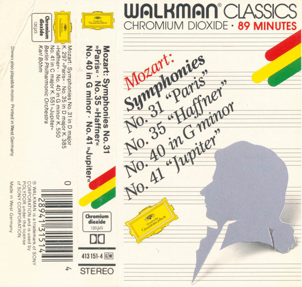 Berlin Philharmonic Orchestra*, Karl Böhm : Mozart : Symphonies No.31 " Paris ", No. 35 " Haffner ", No. 40 In G Minor, No. 41 " Jupiter " (Cass, Comp, RE, Dol)