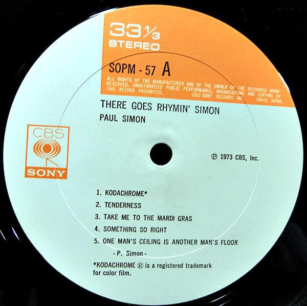 Paul Simon : There Goes Rhymin' Simon (LP, Album, Gat)