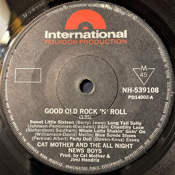 Cat Mother And The All Night Newsboys* : Good Old Rock 'N Roll / Bad News (7", Single)