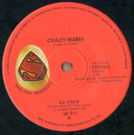 J.J. Cale : Crazy Mama (7", Single)