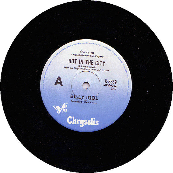 Billy Idol : Hot In The City (7", Single)