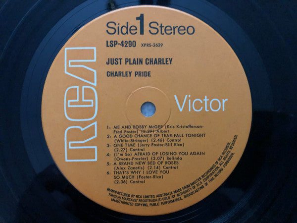 Charley Pride : Just Plain Charley (LP, Album)