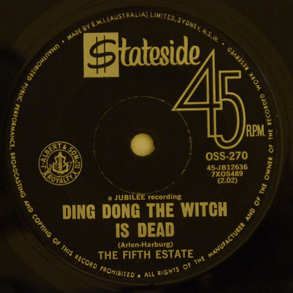 The Fifth Estate : Ding Dong The Witch Is Dead / The Rub-A-Dub (7", Single)