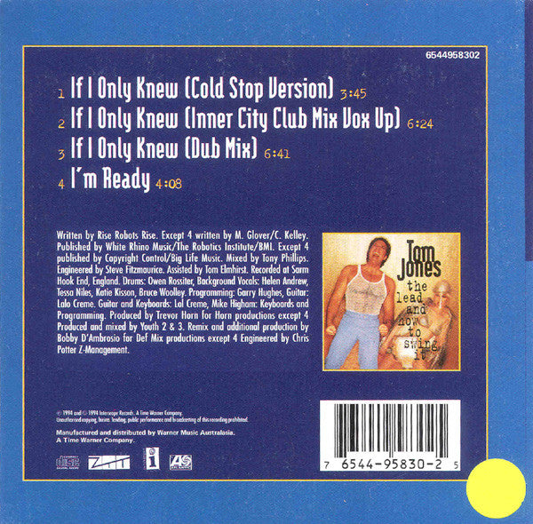 Tom Jones : If I Only Knew (CD, Single)