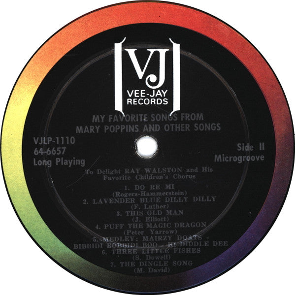 Ray Walston : My Favorite Songs From Mary Poppins And Other Songs To Delight (LP, Album)