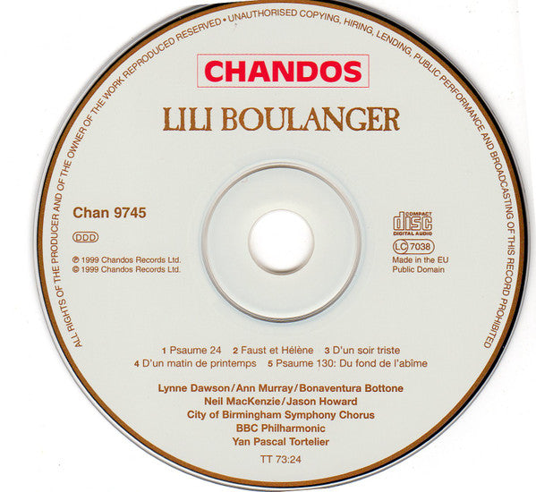 Lili Boulanger, City Of Birmingham Symphony Chorus*, BBC Philharmonic / Yan Pascal Tortelier : Faust Et Hélène (CD, Album)