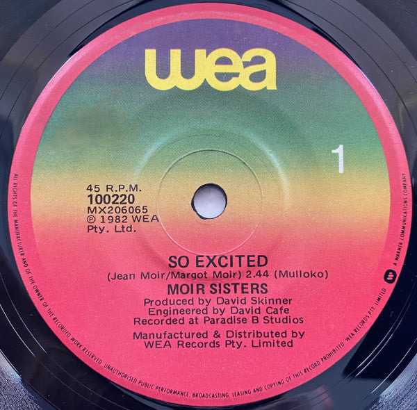 Moir Sisters : So Excited / You Won't Get Me (7", Single)