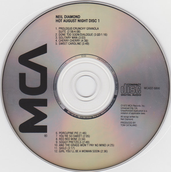 Neil Diamond : Hot August Night (2xCD, Album, RE)