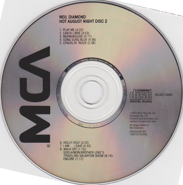 Neil Diamond : Hot August Night (2xCD, Album, RE)