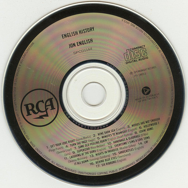 Jon English (3) : English History (CD, Comp)