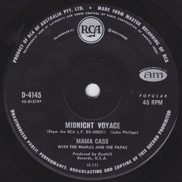 Cass Elliot With The Mamas & The Papas : Dream A Little Dream Of Me (7", Single)