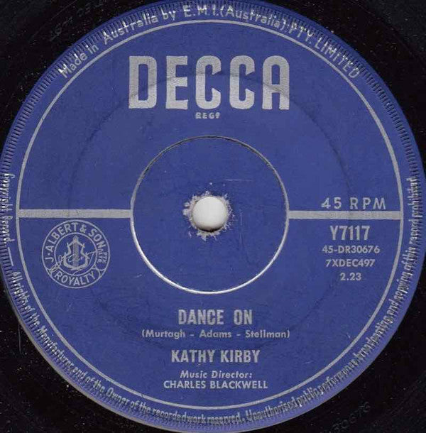 Kathy Kirby : Dance On (7", Single)