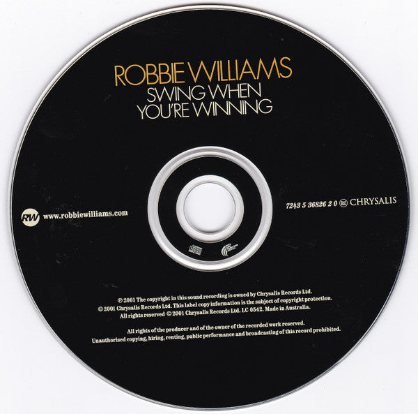 Robbie Williams : Swing When You're Winning (CD, Album)
