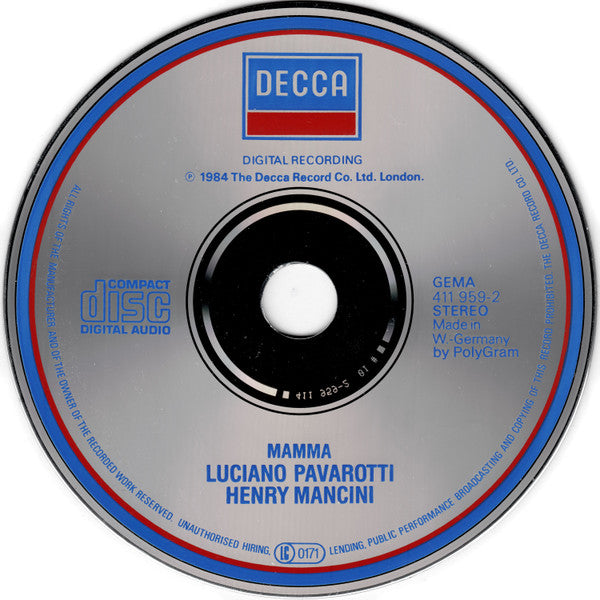 Luciano Pavarotti / Henry Mancini : Mamma (CD, Album)