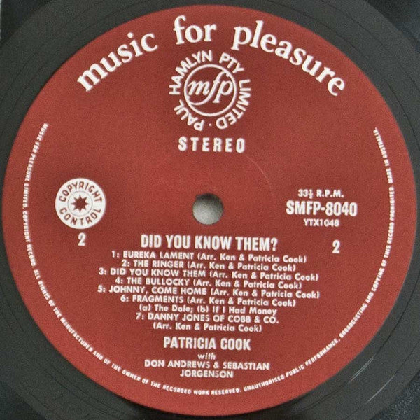Patricia Cook : Did You Know Them? (LP, Album)