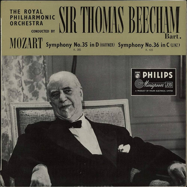 Wolfgang Amadeus Mozart, Royal Philharmonic Orchestra, Sir Thomas Beecham : Symphony No. 35 In D Major K. 385 "Haffner", Symphony No. 36 In C Major K. 425 "Linz" (LP, Mono)