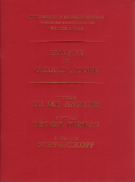 Victoria De Los Angeles, Dietrich Fischer-Dieskau, Elisabeth Schwarzkopf : Homage To Gerald Moore (Box + 2xLP, RP)
