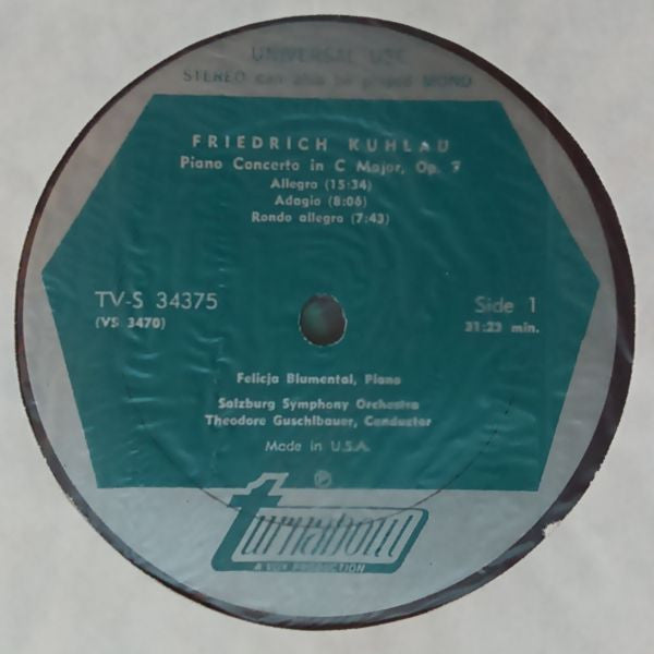 Daniel Friedrich Rudolph Kuhlau, Muzio Clementi, Felicja Blumental, Alberto Zedda, Theodor Guschlbauer : Piano Concerto In C Major, Op. 7 / Piano Concerto In C Major (LP)