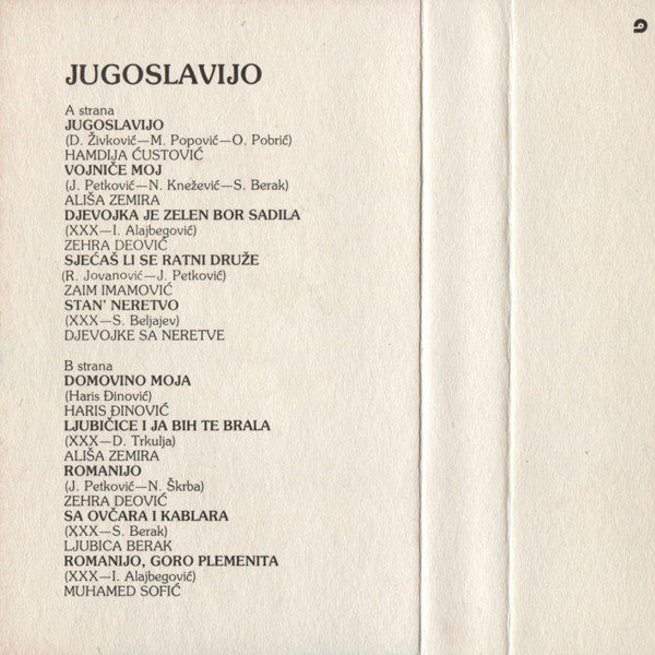Various : Jugoslavijo (Cass, Comp)