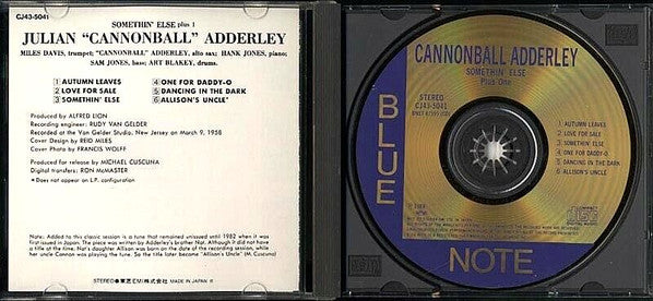 Cannonball Adderley : Somethin' Else (CD, Album, RE, S/Edition, 24k)