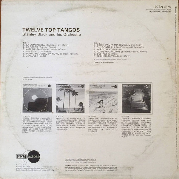 Stanley Black & His Orchestra : Twelve Top Tangos (LP, Album, RE)
