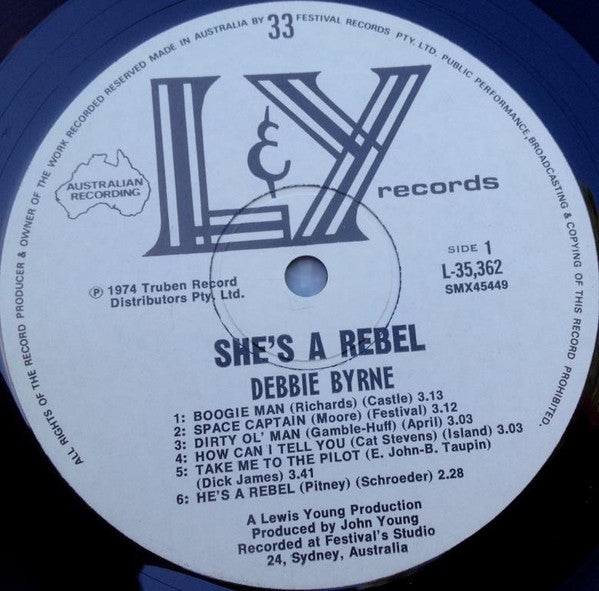Debbie Byrne* : She's A Rebel (LP, Album)