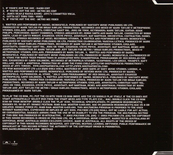 Daniel Bedingfield : If You're Not The One (CD, Single, Enh)