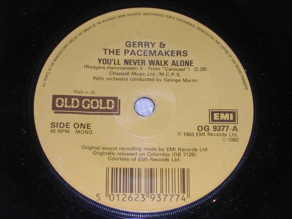 Gerry & The Pacemakers : You'll Never Walk Alone / How Do You Do It? (7", RP)