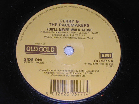 Gerry & The Pacemakers : You'll Never Walk Alone / How Do You Do It? (7", RP)