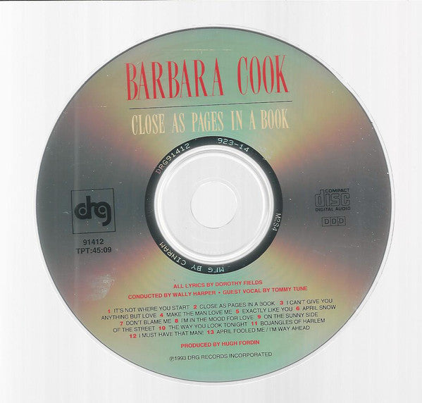 Barbara Cook : Close As Pages In A Book (CD, Album)