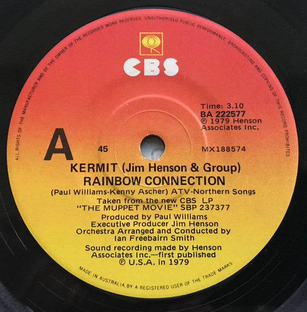 Kermit*, Rowlf, Jim Henson : Rainbow Connection (7", Single)