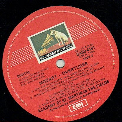 Mozart*, Neville Marriner*, Academy Of St. Martin-in-the-Fields* : Overtures (LP)