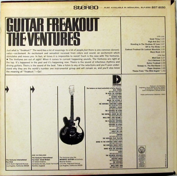 The Ventures : Guitar Freakout (LP, Album, Ind)