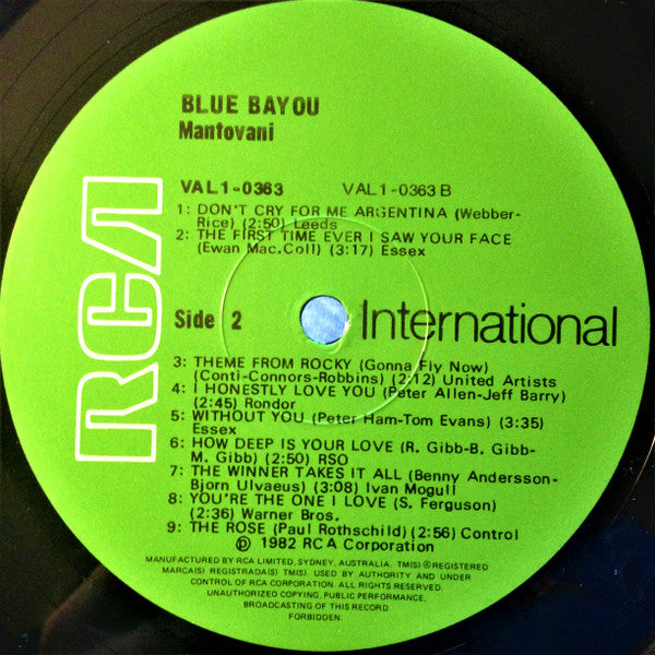 Mantovani : Blue Bayou (LP, Album)