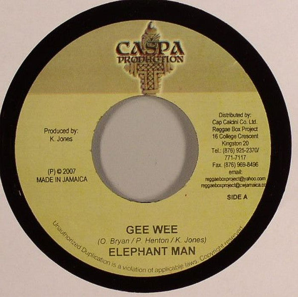 Elephant Man / Spotlight : Gee Wee / Keep It Real (7")